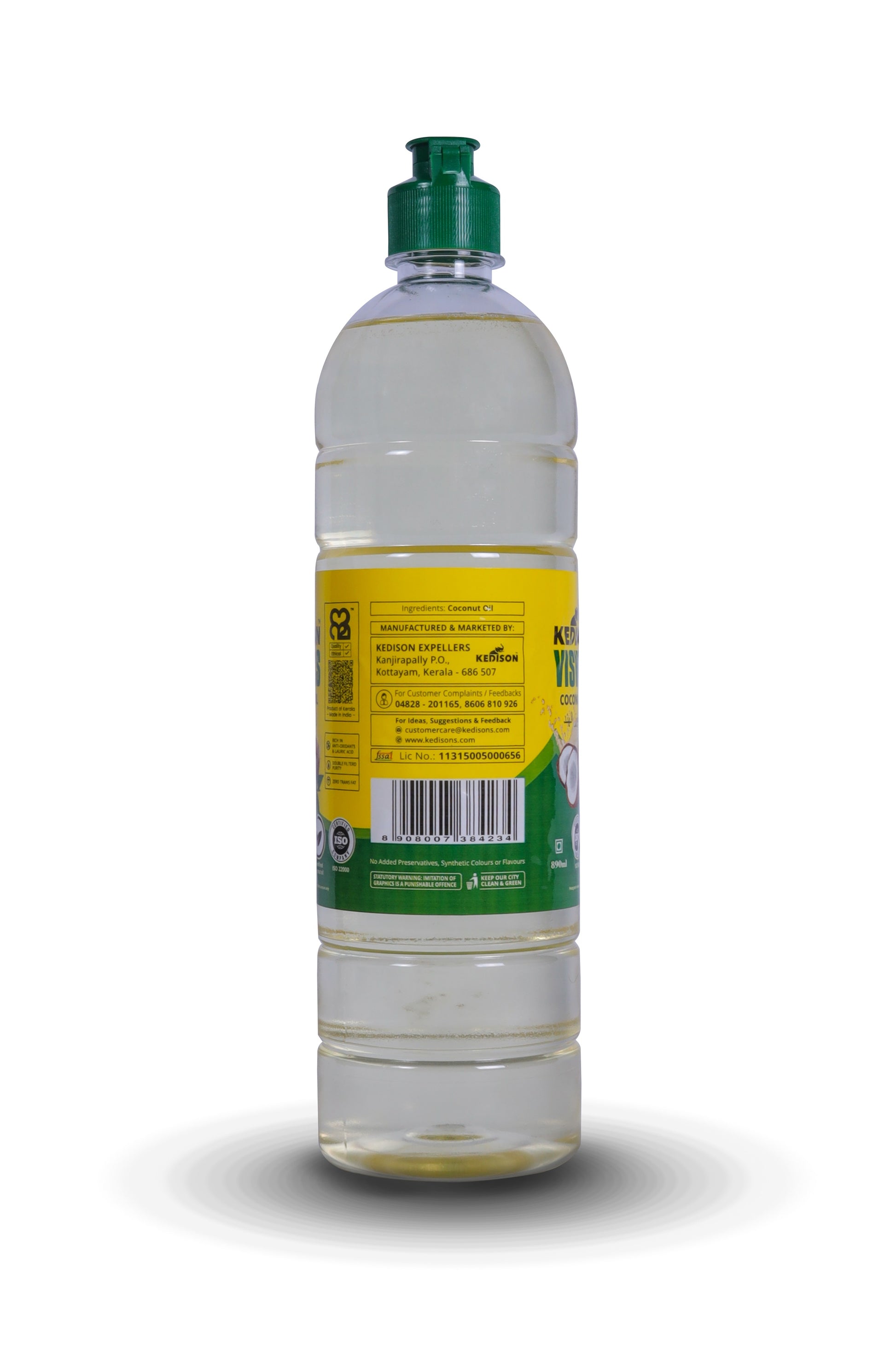 890ML Kedison Viswas Coconut Oil - Virgin, Organic, Chem-Free - Kedisons